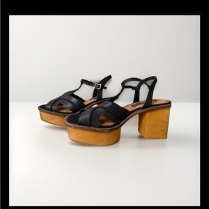 Kelsi Dagger Black and Brown Platform Heels